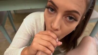 JC sneaks under the table to suck Conor's cock