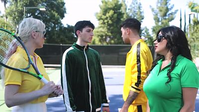 Competetive stepmoms makes a way to cooldown their stepsons boners