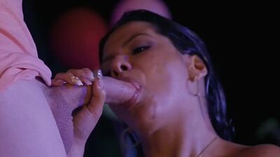 Bigtitted oiled babe fucked hardcore by nice white dick