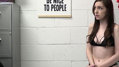 Hot brunette teen vlogger Raven Right fucked hard by a perv security guard