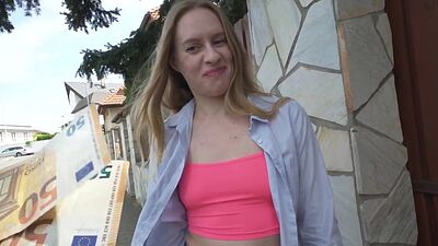 Public beauty fucked by big white dick in wet pussy hole