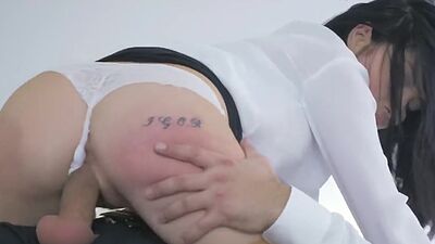 Office lady loves riding hard dick after working shift