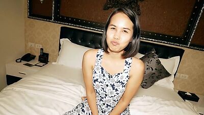 Amateur Asian teen with perfect big ass Lily Koh swallowed big white cock