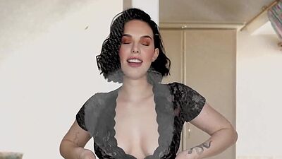 Inked all natural German muse Marisa Ehret taking off her sexy lingerie