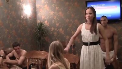 Sexy college fuck on the massage table