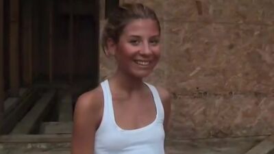 Skinny young babe in public sex video