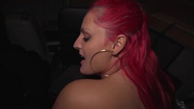 Public nympho redhead bitch fucked in pussy in missionary