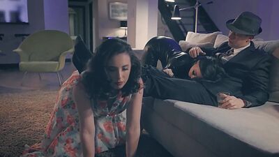 Big cock husband fucked his sexy submissive wife and hot big ass MILF maid