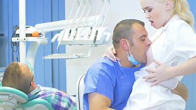 Big ass nurse with perky boobs pussyfucked by dentist