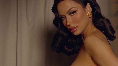 Glamorous brunette MILF Bryona Ashly stripped to show her big natural boobs