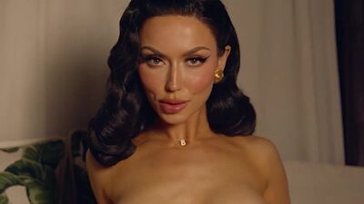 Glamorous brunette MILF Bryona Ashly stripped to show her big natural boobs