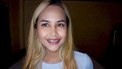 Wet Asian teen masturbated after posing and horny babe pleased herself