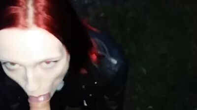 First Time Public Sloppy Blowjob Deepthroat Swallows Cum