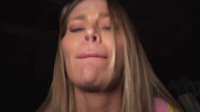 Public slut smashed by big white dick in wet pussy hole