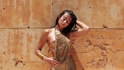 Small tits Latin teen shows perfect body after sexy outdoor striptease