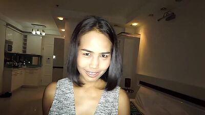 Young Thai teen cutie homemade porno video with her much older boyfriend