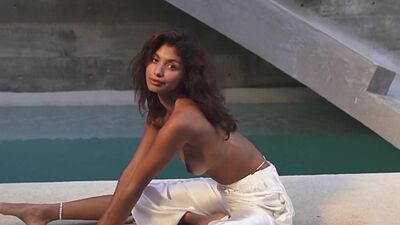 All natural Latina exposed stunning body during outdoor posing for Playboy