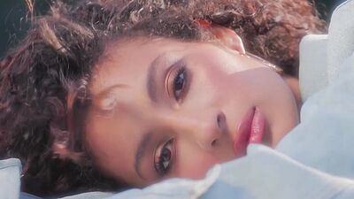 Flexible ebony Nigerian muse Kyrah Me Lena painting her tight upper body