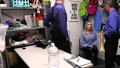 Officers Mike and Rusty fucks milf shoplifter Sarah Taylor