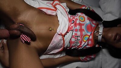 Cute slender ladyboy enjoyed ass fucking after she gave a perfect blowjob