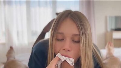 Brazen Schoolgirl found my Ex girlfriend's Panties