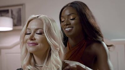 Sexy black MILF Ana Foxxx brought dildo for big tits lesbian girlfriend