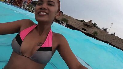 Petite small titted amateur Thai teen Cherry dildoed her hungry asian pussy