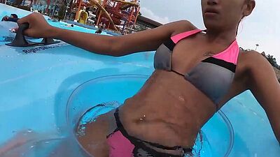 Petite small titted amateur Thai teen Cherry dildoed her hungry asian pussy