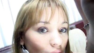 Petite teen in threeway with two thick cocks