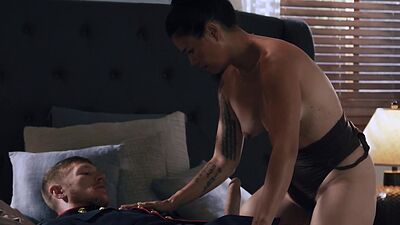 Asian MILF stepmom had stepson wear stepdad his military uniform