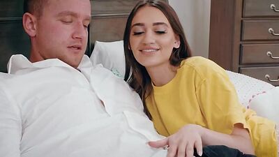 Hairy labia filled with big white dick in fresh pussy