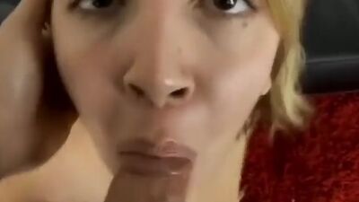 Casting Couch with natural tits Blowjob closeup