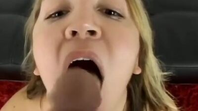 Casting Couch with natural tits Blowjob closeup