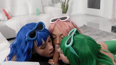 Bianca, Khloe and Laney fucked Elias mighty cock