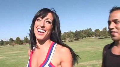 Doggystyled brunette babe drenched