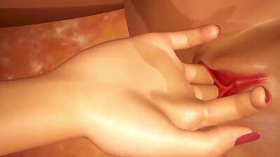 Hot babes in high heels having futanari sex in the garden in a 3d animation