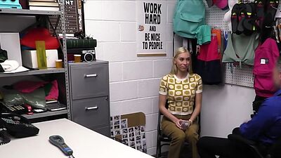 Busty blonde deliberately gets busted by officer