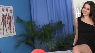 Hot brunette in steamy massage fuck