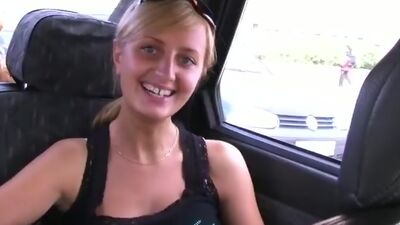 Car sex with young horny girl