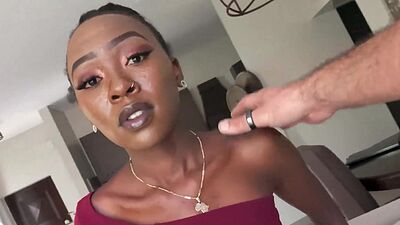 Skinny African girl skips the line
