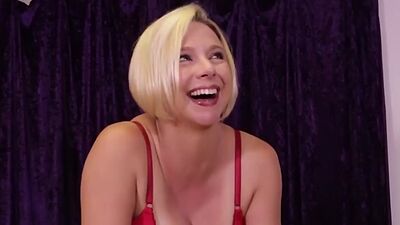 Mean CFNM masseuse gives oiled BDSM HJ to her client