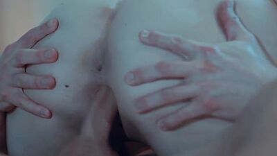 Busty babe enjoys riding big white dick while fucking
