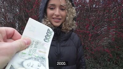 Sexy public bae drilled by horny fucker in shaved pussy