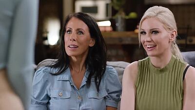 Demi Hawks getting flustered by her stepmoms sexy hot bodies