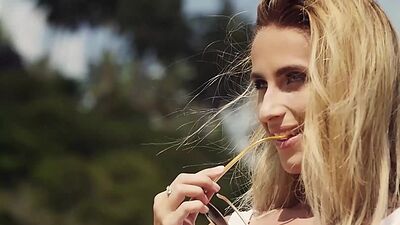 Sexy small tits MILF posed naked outdoor and revealed perfect natural body