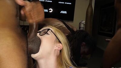 GANGBANG CREAMPIE - Let's fuck you in the mouth Audrey!