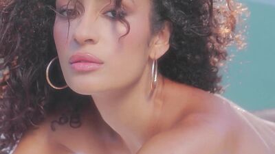 Curly hair latina posing in sexy lingerie and showed perfect natural body