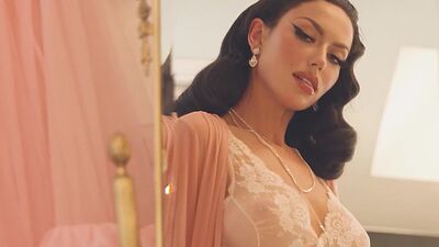 All natural American MILF babe Bryona Ashly solo striptease for Playboy