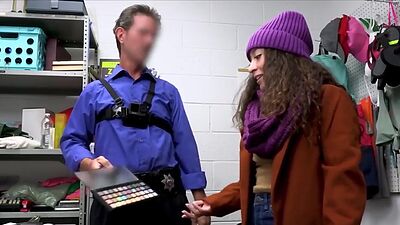 Curly Latina suspect sucks officers cock
