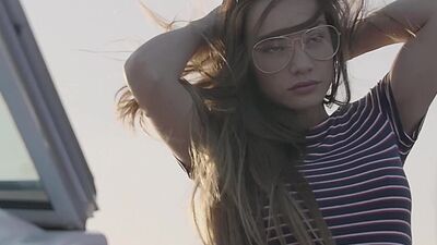 Cute blonde MILF model posed outdoorbefore Asian babe exposed sexy body